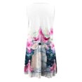thumbnail image 4 of IROINNID Sundress For Women Sleeveless Round Neckline Boho Floral Dress Summer Tshirt Beach Mini Dresses Strapless Print Dress, 4 of 5