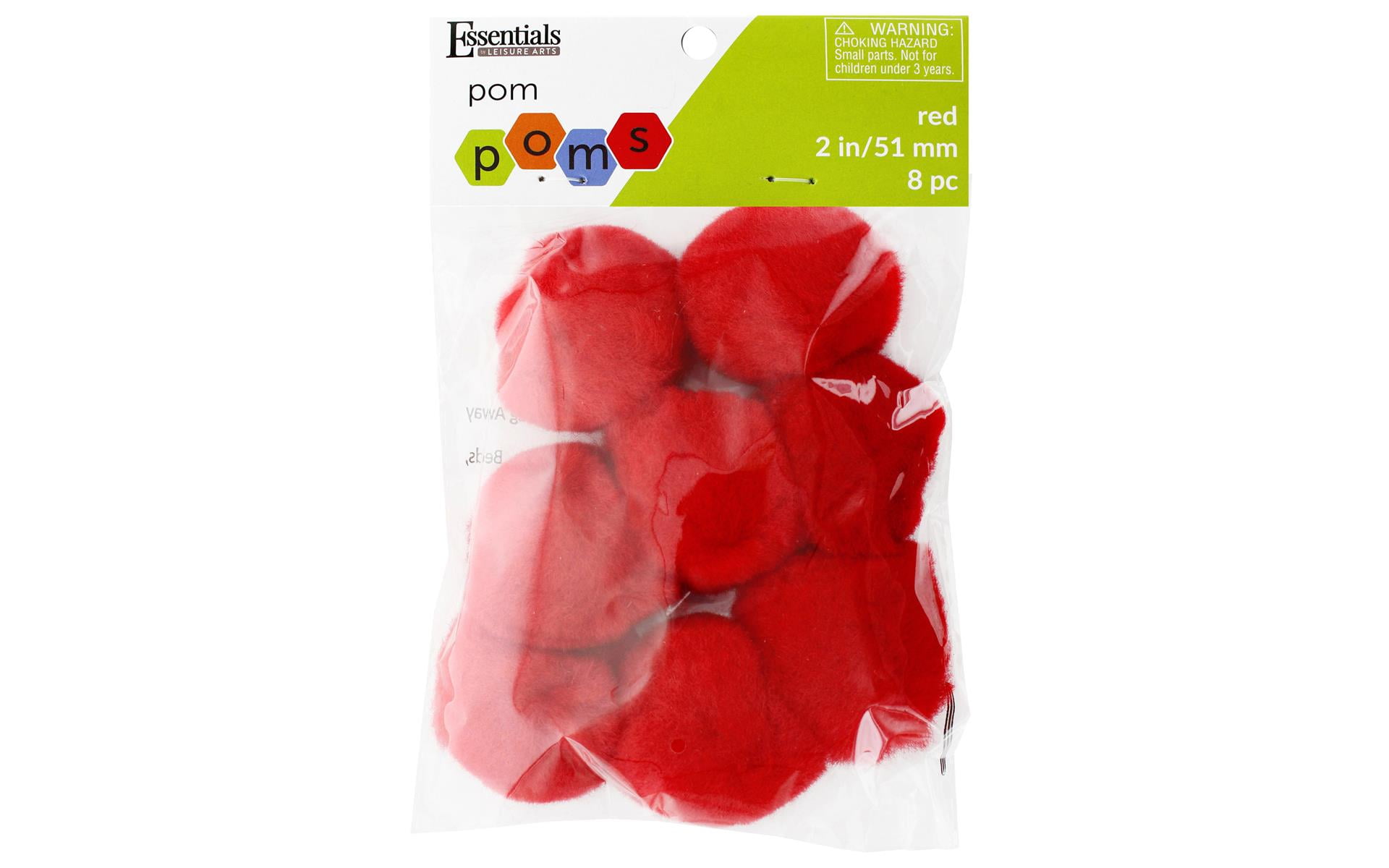Essentials By Leisure Pom Pom 2' Red 8pc