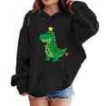 thumbnail image 2 of Boys Girls Christmas Hoodie Long Sleeve Funny Cute Dinosaur Graphic Hooded Sweatshirt Pockets Kids Pullover Tops 2-13 Years, 2 of 6