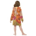 thumbnail image 7 of FORMRS Kids Bathrobe Unisex Hooded Robe Toddler Pajamas Sleepwear, Size 4-6T, Orange Abstract Floral, 7 of 7