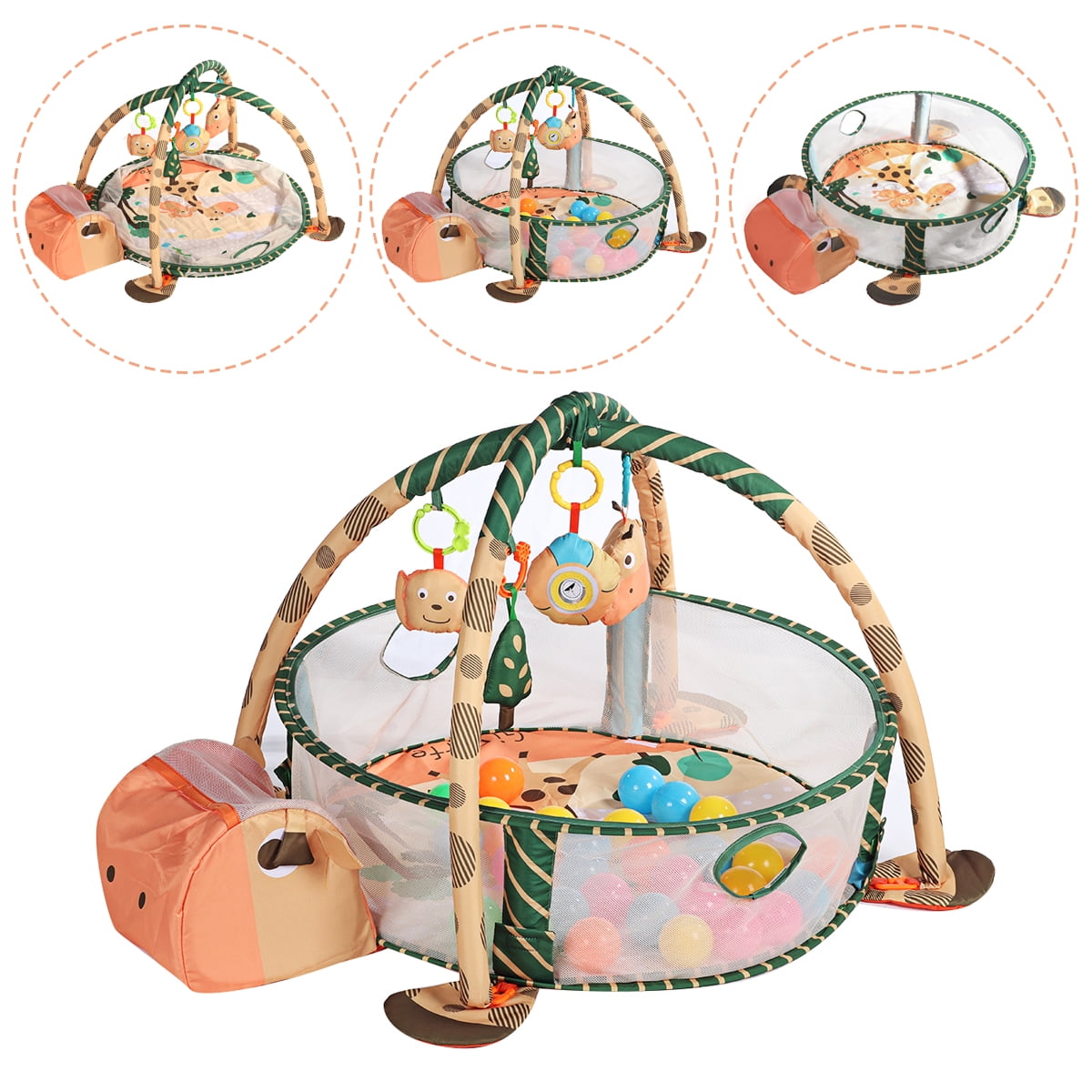 3in1 Baby Activity Play Mat Gym Game with Ball Pit Play Crawling Mat