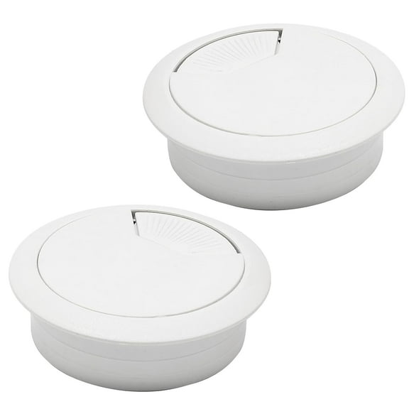 Desk Grommet 2" (50 mm), Desk Cord Hole Cover, Cable Grommet ABS Plastic, Desk Hole Grommet for Office and Home Table Cable, Detachable Adjustable Cable Cord Organizer (White 2 Pcs)