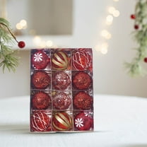 Deeceymbur 12 Pcs Christmas Balls Multicolor Sequins PE Special Shaped Tree Pendant Mixed Decor Set 2.36/1.18Inch