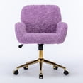 thumbnail image 4 of PAPROOS Office Chair, Velvet Upholstered Tufted Button Home Office Chair with Golden Metal Base, Adjustable Height, Swivel Ergonomic Task Chair, Luxury Desk Chair Computer Chair, Purple, 4 of 9