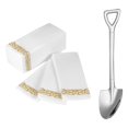 thumbnail image 1 of Agitadora de Postre de Acero Inoxidable para , , Cucharaditas, Vajilla de Cocina, Aperitivo de Cóctel Papel dorado puntiagudo plateado BLESIY cuchara pala, 1 of 8