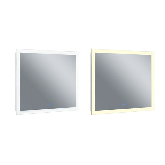 CWI Lighting 36" x 40" Abigail Matte White Rectangle LED Wall Mirror