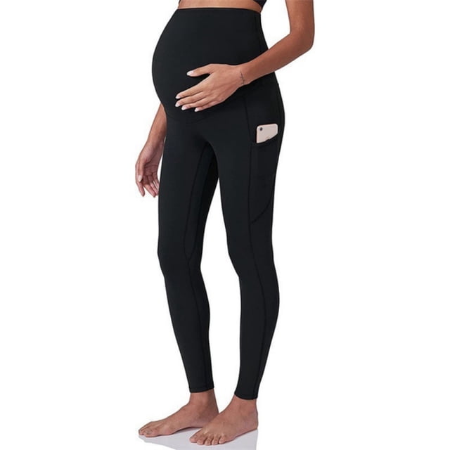 Leggings de maternidad para mujer, leggings opacos para embarazadas con bolsillos