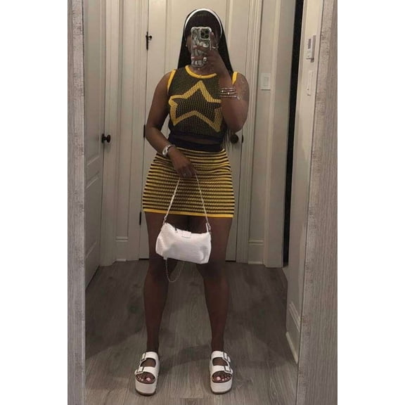 Athletic Style Outfit Set (S, Yellow)