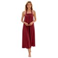 thumbnail image 6 of Women's Halter Maxi Dress, Sexy Backless Cotton Linen Long Dresses, Loose Fit Pleated Front Summer Beach Vacation Boho Sundress, 6 of 8