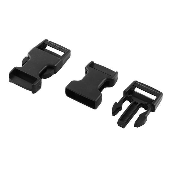 Backpack Bag Strap Plastic Side Quick Release Buckle Black 34mm Width 2pcs