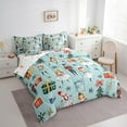 thumbnail image 3 of Manfei Cute Nutcracker Bedding Comforter Set 7pcs for Kids, Christmas Tree Snowflake Full Bedding Set, Blue Merry Xmas Fitted Sheet Flat Sheet, Lightweight Room Decor, 3 of 8
