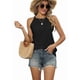 thumbnail image 2 of Camiseta Sin Mangas con Cuello Alto y Cuello Halter, Color Negro, Talla XL, 2 of 8