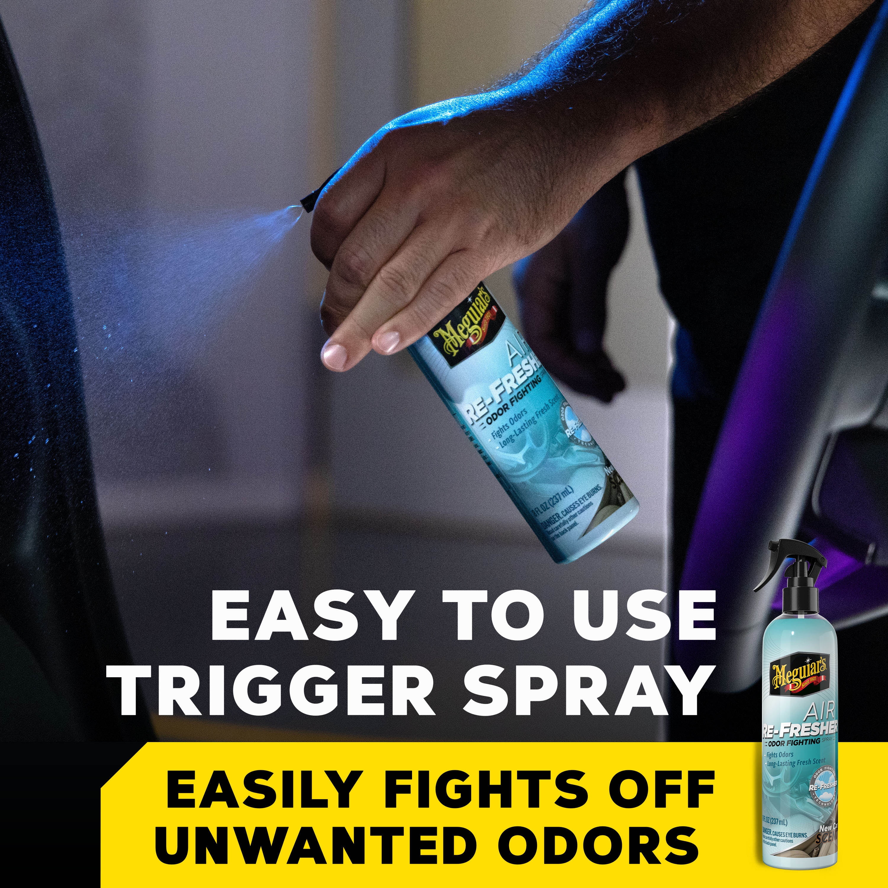 (2 pack) Meguiar’s Air Re-Fresher Odor Fighting Spray, New Car Scent, 8 oz.