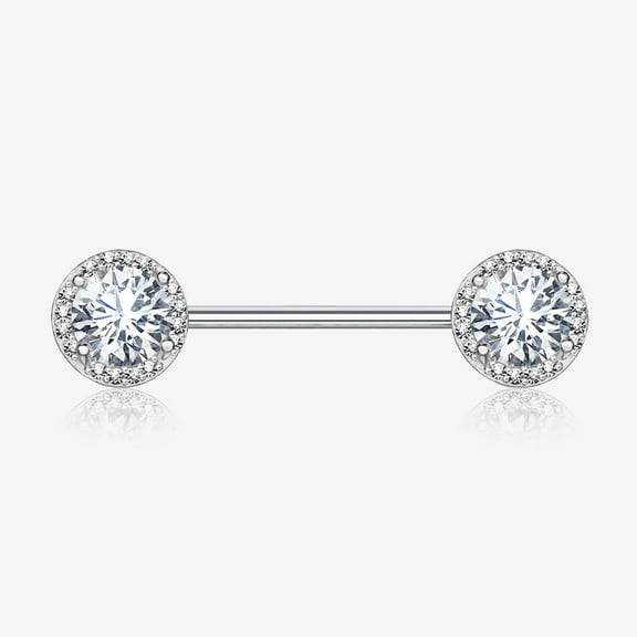 A Pair of Brilliant Multi-Gem Sparkle Nipple Barbell