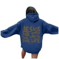thumbnail image 2 of Jesus The Way The Truth The Life Hoodies for Women Long Sleeve Christian Hooded Sweatshirt with Pockets Pullover Tops, 2 of 7