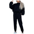 thumbnail image 3 of MSJUHEG Sweatpants Women Pants For Women Tracksuit Autumn Winter New Able Solid Color Sweater Pants Two Piece Set Cargo Pants Women Black M, 3 of 9
