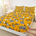 thumbnail image 5 of Erosebridal Bicycle King Sheets, Cycling Bedding, Orange Checkered 4pcs (1 Flat Sheet, 1 Fitted Sheet and 2 Pillowcases), 5 of 6