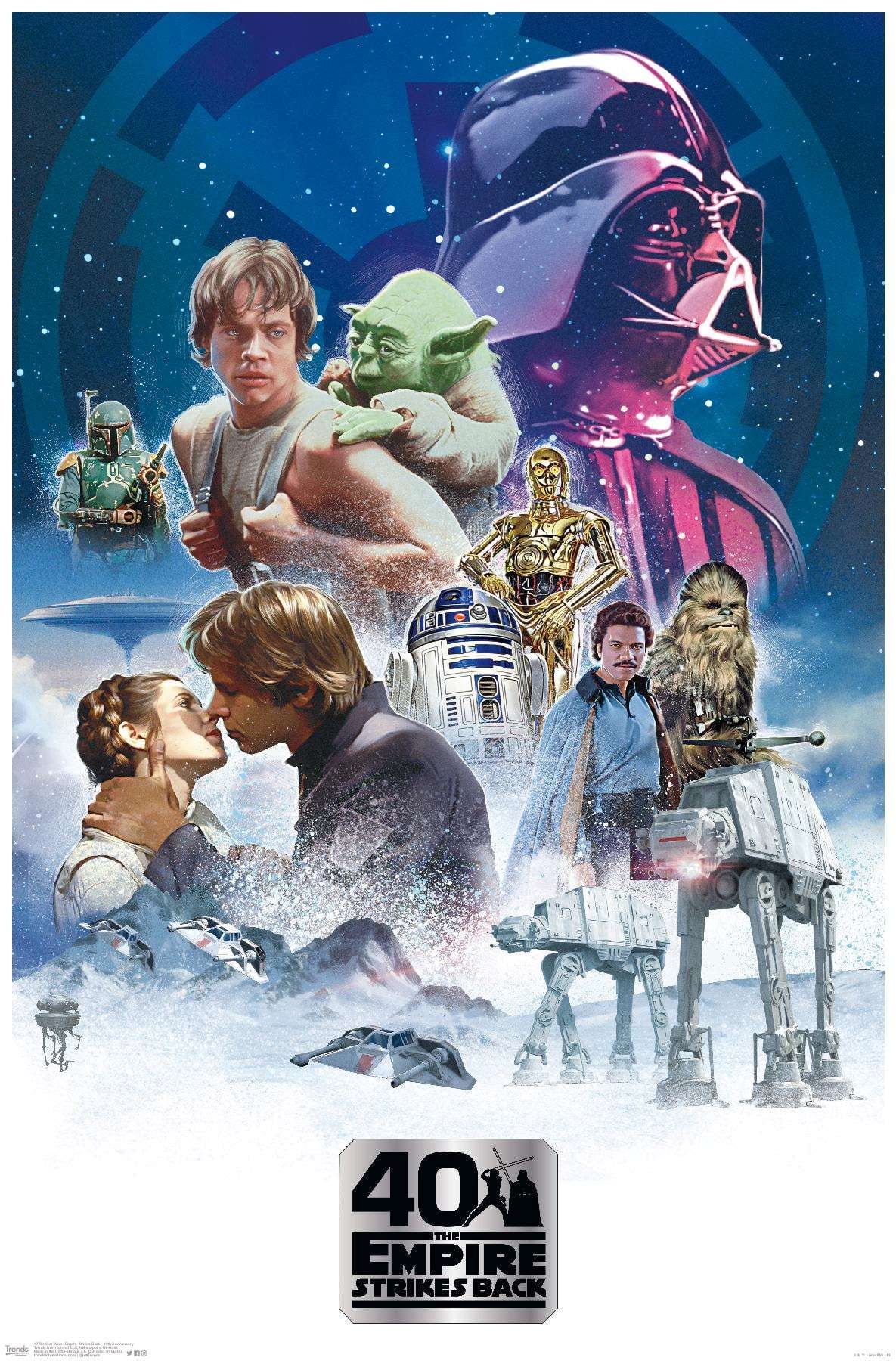 Star Wars: The Empire Strikes Back 40th - Classic Wall Poster, 14.725