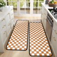 thumbnail image 4 of Kitchen Rugs Sets Of 2,Orange and White Checkerboard Pattern Anti Fatigue Kitchen Mat Rugs Non Slip Washable,Decorative Kitchen Floor Mats for Kitchen,Sink,Laundry,17"x47"+17"x47", 4 of 5