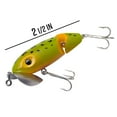 Arbogast Jitterbug Joint Clicker Topwater Baits 2 1/2" Frog Yellow