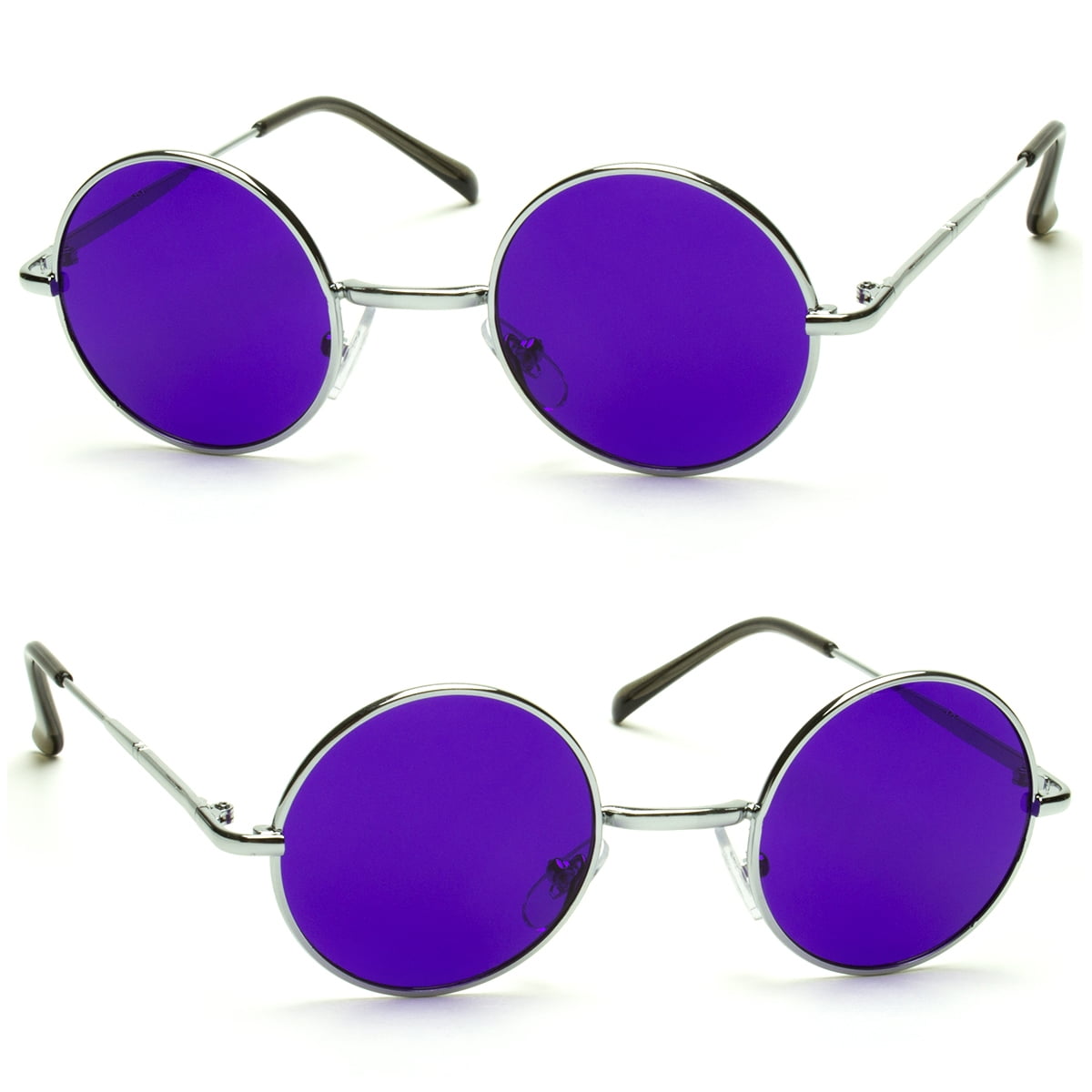 2 PC John Lennon Style Vintage Classic Circle Round Sunglasses Men Women PURPL r 