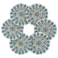 thumbnail image 2 of Haosy Set of 6 Drink Woven Coaster with Holder Heat Resistant Non-Slip Bar Coasters 4 Inches Mandala Peacock Feathers, 2 of 7