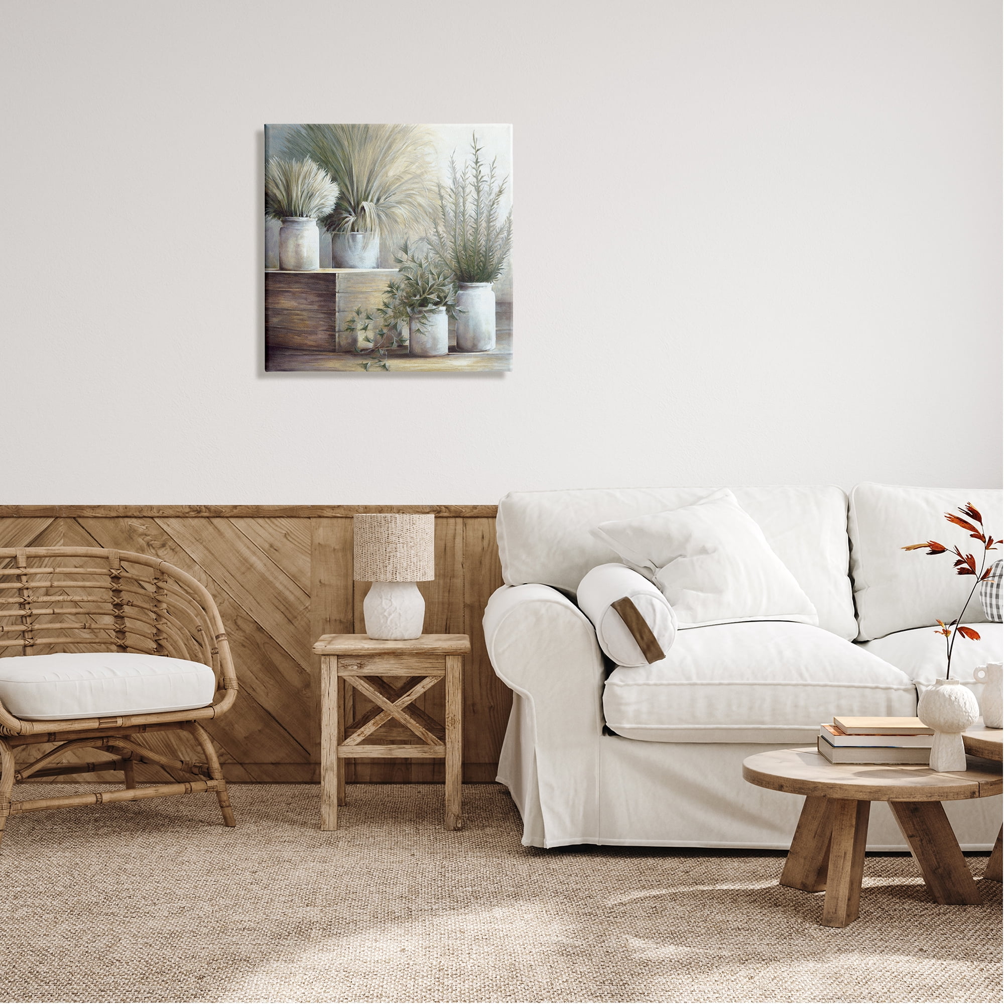 Stupell Industries Mixed Potted House Plants Indoor Garden Still Life Painting Gallery Wrapped Canvas Print Wall Art, Design by White Ladder