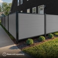 thumbnail image 3 of 4ft H x 6ft W WamBam Privacy Fence Panel, Composite Fence Kit with Aluminum Frame, Woodgrain Boards, No-Dig Install, UV Resistant Outdoor Fence for Backyard Patio or Pool, Slate Grey BLI19117, 3 of 10