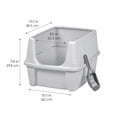 thumbnail image 2 of Caja de arena para gatos IRIS USA, grande, con la parte superior abierta, cara alta, plateada, 2 of 6