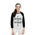 thumbnail image 2 of Thread Tank Onward And Upward Unisex 3/4 Sleeves Baseball Raglan White Black Small, 2 of 4