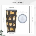 thumbnail image 3 of 20oz Tumbler With Lid And Straw, Corgi Cute Dog Vacuum Insulated Iced Coffee Mug Reusable Travel Cup Stainless Steel Water Bottle, 3 of 6