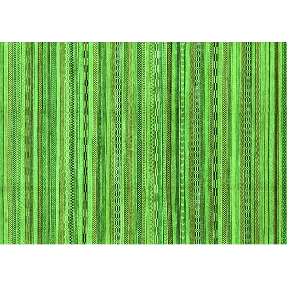 Ahgly Company Indoor Rectangle Abstract Green Modern Area Rugs, 2' x 4'