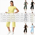 thumbnail image 4 of KPOPLK Womens 2 Piece Workout for Summer Fall Athletic Gym Pilates Yoga Slim Fit Short Sleeve Tee Shirt and Pant Outfit Set Coffee,Size L, 4 of 7