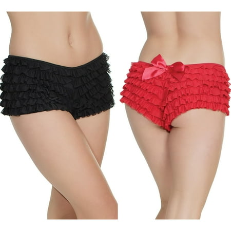 Coquette Womens Ruffle Boyshort Rumba Panty Pack of 2