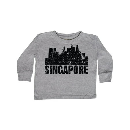 

Inktastic Singapore City Skyline with Grunge Gift Toddler Boy or Toddler Girl Long Sleeve T-Shirt