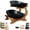 Black, variant on 1/2/3 Tier Fruit Basket for Counter,Oval Plastic Fruit Bowl with Bamboo Stand,Detachable Kitchen Organizer Storage Display
