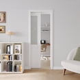 thumbnail image 3 of 30" x 96" Paneled White Sliding Closet Pocket Doors with Installation Hardware Kit & Soft Close, 3 of 9