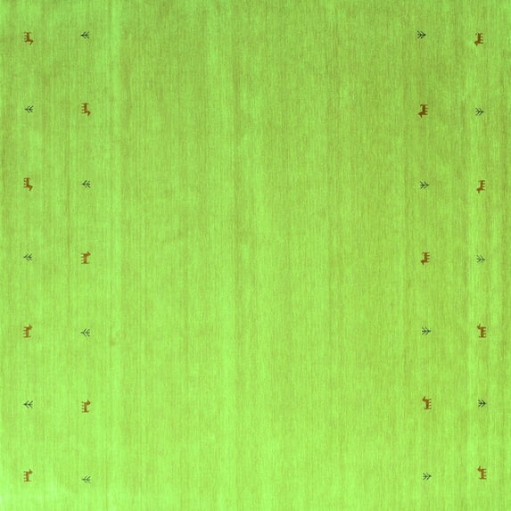 Ahgly Company Indoor Square Abstract Green Contemporary Area Rugs, 6' Square
