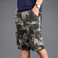 thumbnail image 3 of HERESOM Men's Cargo Shorts Camouflage Work Shorts Multiple Pockets Straight Tube Five Piece Pants Beach Vacation Casual Shorts, 3 of 9