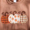 thumbnail image 2 of Pumpkin Embroidered SweatShirt, Boho Fall Pumpkin T-Shirt, Patchwork Pumpkin Tee, Cute Autumn Shirt, Fall Harvest Shirt, Pumpkin Patch Shirt, 2 of 5