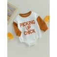 thumbnail image 3 of Cenuakty Toddler Baby Sweatshirt Rompers, Halloween Thanksgiving Letter Print Long Sleeve Jumpsuit for Newborn Infant Clothes, 3 of 8