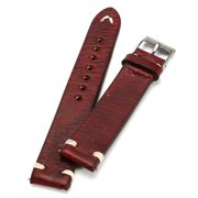 Women/Men Watch Band Straps Vintage Style Distressed Leather Strap with Stitching