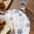 thumbnail image 3 of Blue Red Coastal Round 13 Inch Placemats Set of 2, Nautical Summer Beach Coral Sea Turtle HeatResistant Non Slip Place Mats for Dining Table, Wipeable Braided Kitchen Table Mats for Housewarming, 3 of 9