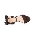 thumbnail image 5 of BLISSFUL STEP Women's Sandals Ankle Tie Back Open Toe Block Heels Dark Brown 10.5, 5 of 8