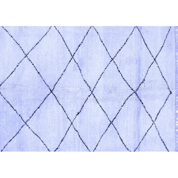 Ahgly Company Machine Washable Indoor Rectangle Solid Blue Modern Area Rugs, 5' x 8'