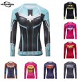 thumbnail image 2 of Deportes Mujeres moda compresión capitán manga larga camiseta secado rápido 3D divertido T-shirt culturismopangjing, 2 of 4