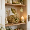 thumbnail image 2 of Resin Easter Rabbits Figurines Outdoor Indoor Decorations Rustic Rattan Resin Rabbit Small Statue Table Centerpieces for Home Spring Holiday Bunnies Tabletop Ornaments Garden Yard Party Decor, 2 of 9
