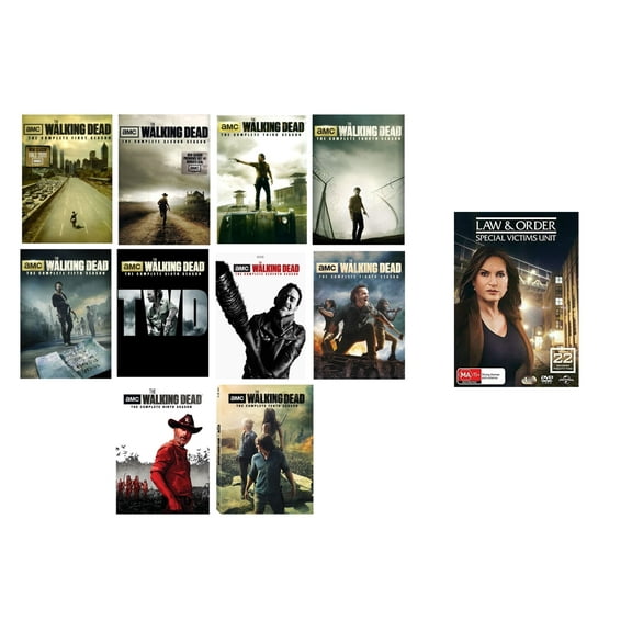 THE WALKING DEAD COMPLETE SERIES SEASONS 1-10 DVD Free Bonus included Law & Order SVU season 22 DVD