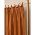thumbnail image 3 of The Art Box Tie Top Linen Curtains Solid Rust 35w x 36l inch Curtains Living Room Bedroom Drapes Gauze Linen Blended Farmhouse Curtains Pack of 2, 3 of 7