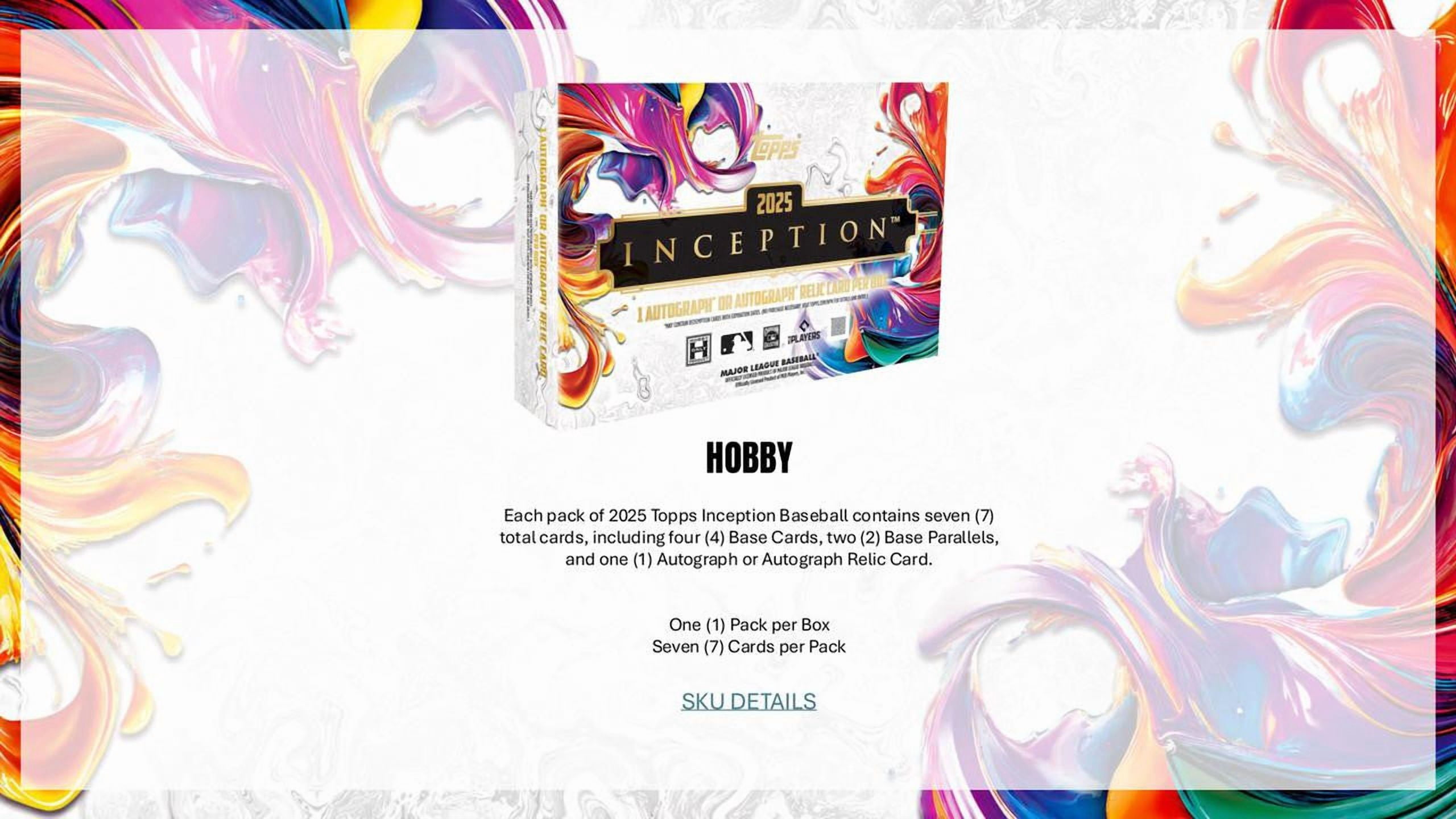 MLB 2025 Topps Inception Baseball Hobby Box 1 Box English